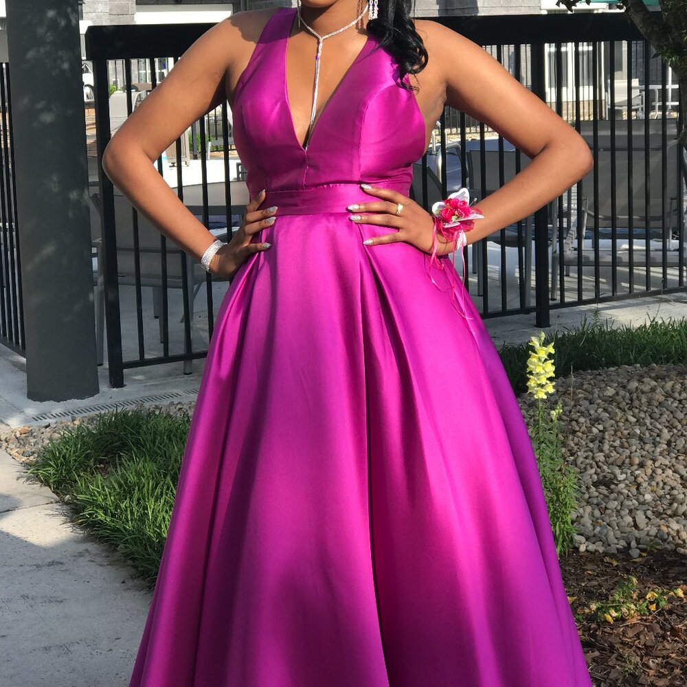 Fuchsia Prom Dress - Picture 4 of 7